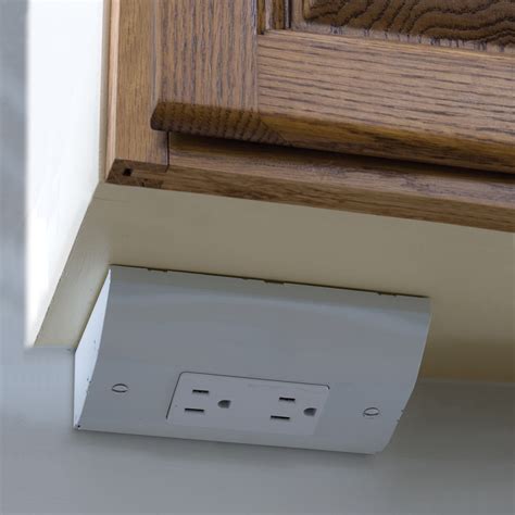 undercabinet junction box|cabinet electrical outlet box.